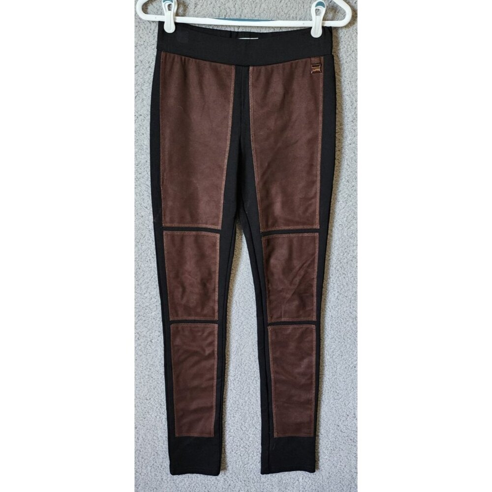 Joseph Ribkoff‎ Women's Size 2 Pull On Stretch Pants Faux Suede Black/Brown